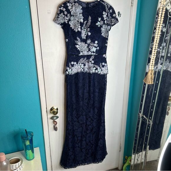 JS COLLECTIONS Lace Peplum Gown maxi length new with tags - Picture 1 of 13